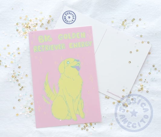 Golden Retriever Postcard Print